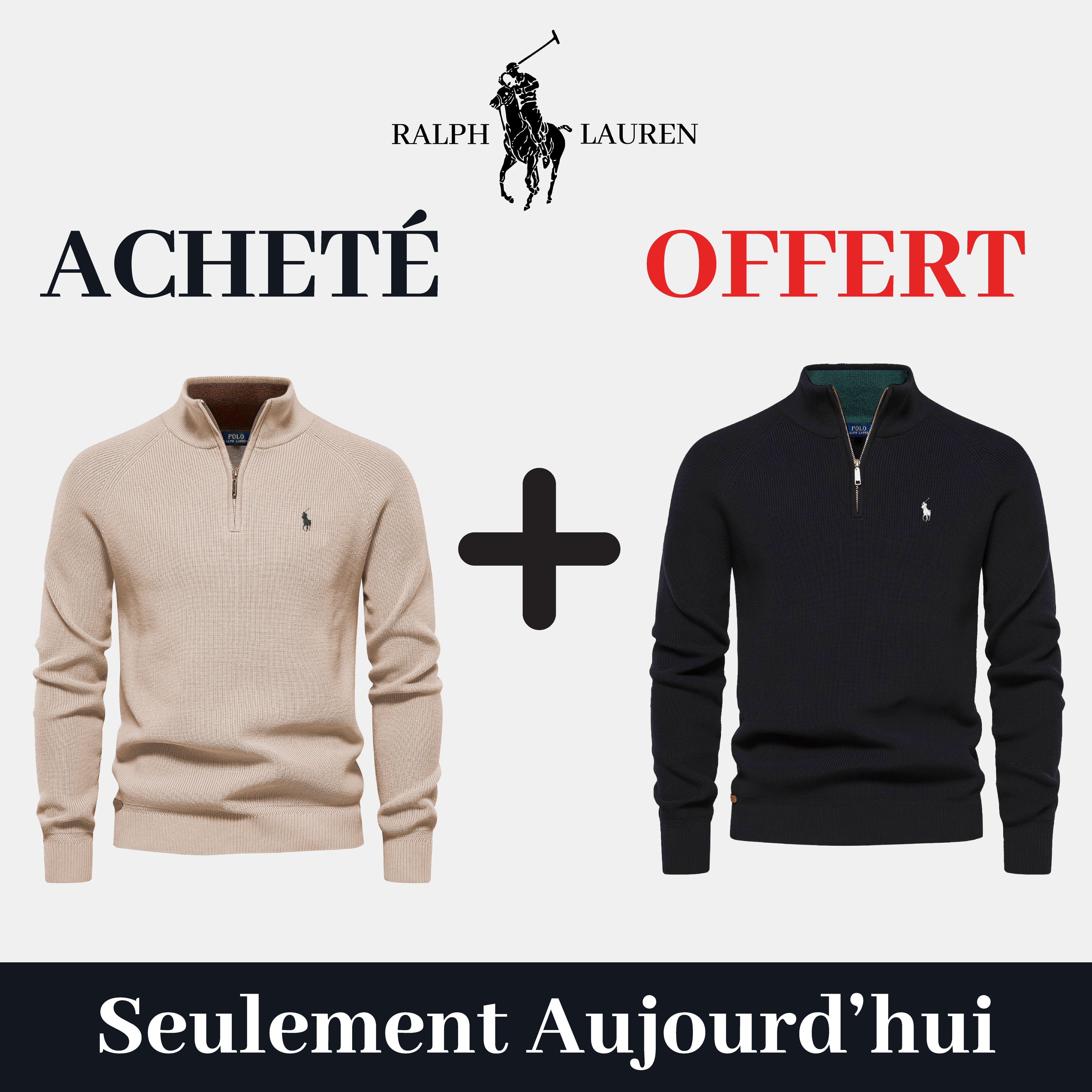 Pull Col Zippé R&L 1+1 (DÉSTOCKAGE)