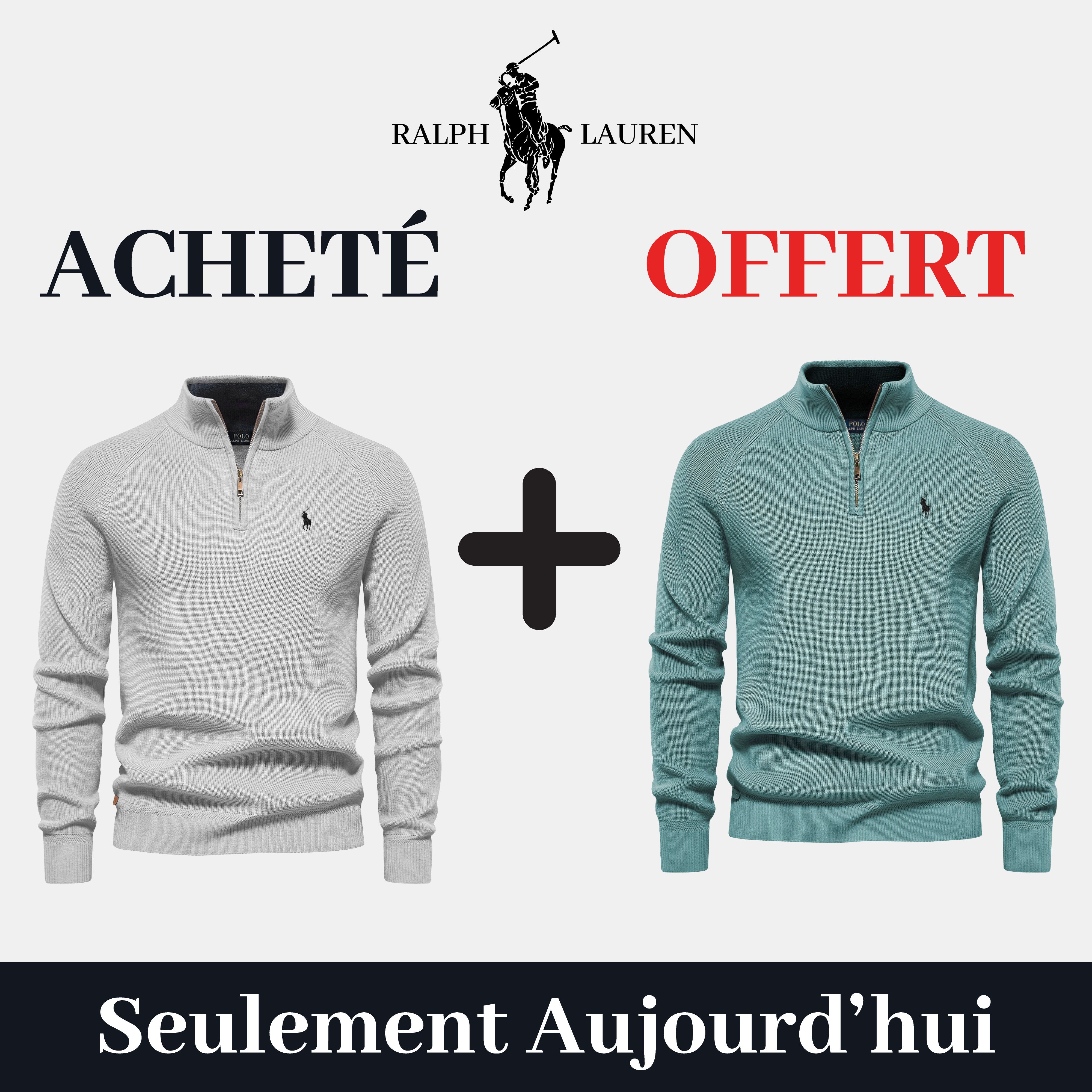 Pull Col Zippé R&L 1+1 (DÉSTOCKAGE)